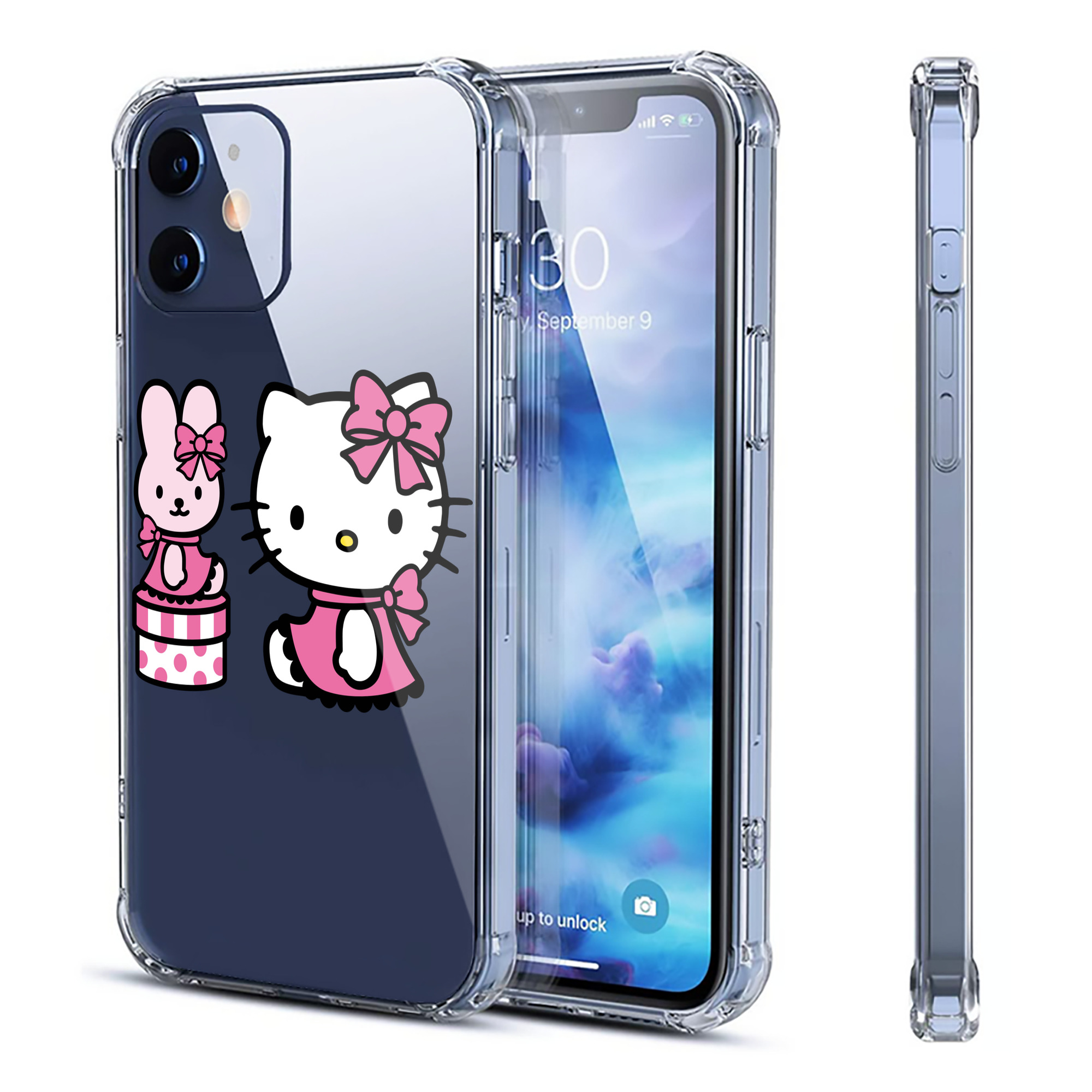 （画像用） Hello Kitty ハローキティ 【iPhone 12シリーズ対応】透明スマホケース（クリアソフトケース）